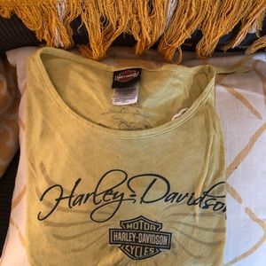 Heathered neon green Harley shirt